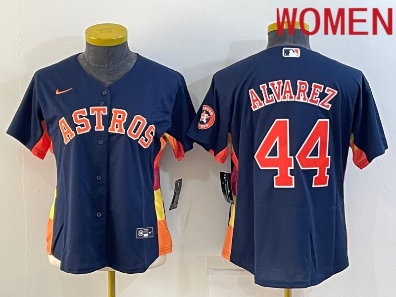 Women Houston Astros 44 Alvarez Blue Game Nike 2022 MLB Jerseys